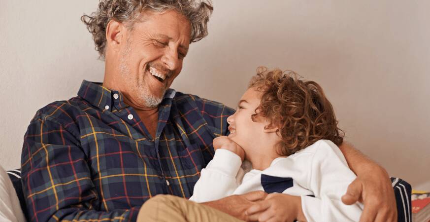 man with grandchild